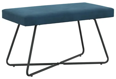 Zdjęcie produktu dla vidaXL Ławka Uni Niebieska 80 x 40 x 45 cm Samt