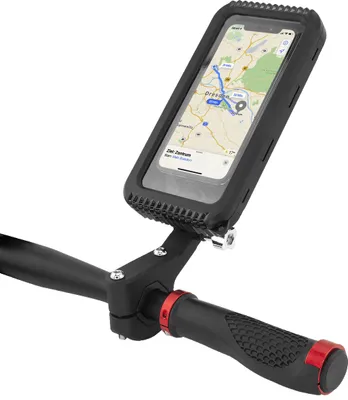Produktbild von MidGard Universal Handy-Halterung für Fahrrad, E-Bike, Roller, Motorrad Lenker-Halterung für Smartphone, Navi usw. Wetterfest, Spritzwasserschutz