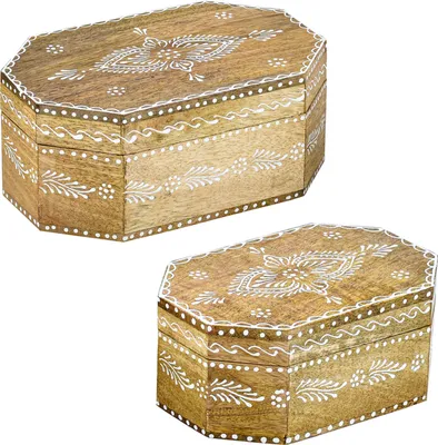 Immagine prodotto di set di 2 cofanetti decorativi boho Hajdar 1