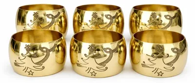 Serviettenringe, goldfarben, mit Weihnachtsbaum, 10 Stück, Metall
