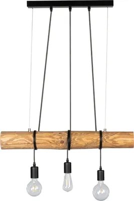 Produktbild von Pendelleuchte, Holz Metall, schwarz, Höhe anpassbar, H 140cm