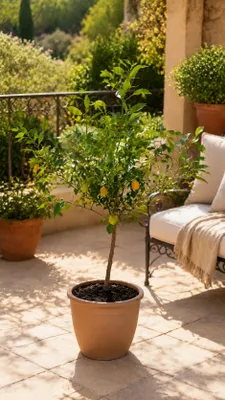Produktbild von Limequat Floridana Stämmchen ca. 50 cm – Citrus x floridana, Limetten-Kumquat-Hybride, mediterrane Zitruspflanze, KI-generiertes Bild