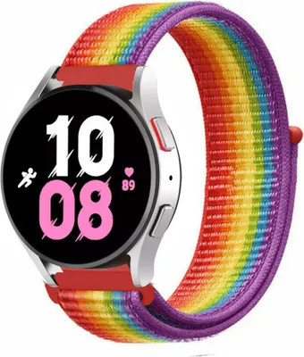 Produktbild von Strap-it Samsung Galaxy Watch 5 - 44mm Nylonarmband (Regenbogen)