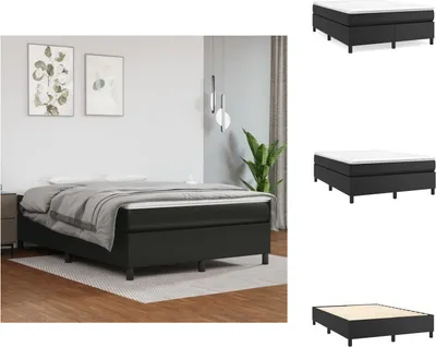 Produktbild von vidaXL Boxspringbett Schwarz 140x200 cm Kunstleder - Betten & Bettgestelle