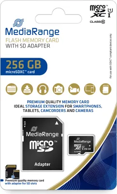 Immagine prodotto di MediaRange Scheda SD MicroSD 256GB UHS-1 Cl.10 incl. adattatore