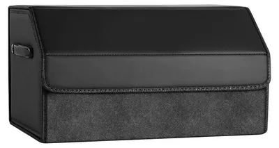 Produktbild von Kofferraum Organizer faltbar mit Deckel aus Leder Schwarz