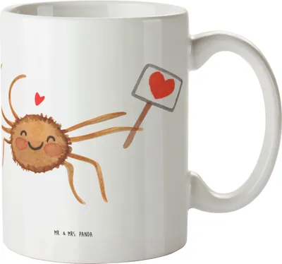 Produktbild von Mr. & Mrs. Panda haferl Spinne Agathe Motivation - Weiß - Geschenk, Teetasse, Motivtasse, Liebe, Vertrauen, Pott, Kaffeetasse, Dankeschön, Glück, Becher