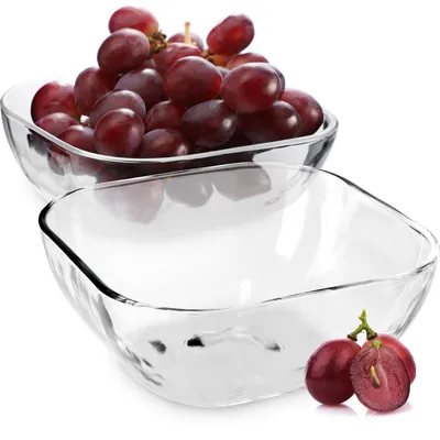Image de Coupe à fruits en verre - Carrée - Transparente - 16 cm - Saladier et bol à snacks