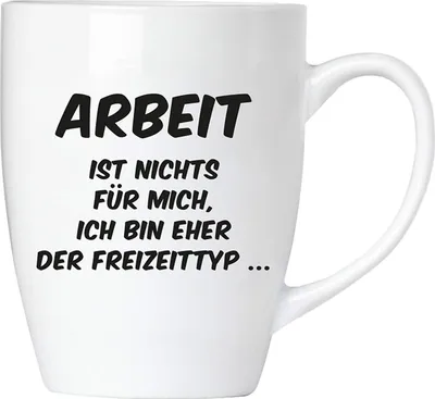 Produktbild von BRUBAKER - Arbeit ist Nichts für Mich - Kaffeetasse aus Keramik - 300 ml - Kaffeebecher
