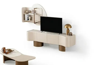 Obrázek produktu pro Sada nábytku do obývacího pokoje, moderní styl, béžová barva, minimalistický design, dřevěná konstrukce