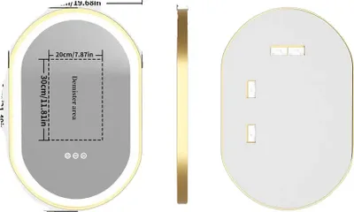 Productafbeelding van LED-spiegel voor de badkamer, met instelbare lichtkleuren, geheugenfunctie, 800X500MM