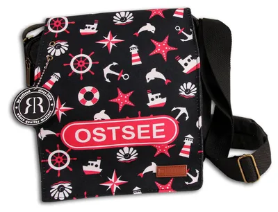 Image de Robin Ruth Coton 70 Polyester 30 Sac Sac à bandoulière noir rouge OTG5109S