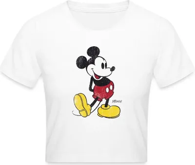 Produktbild von Mickey & Minnie Klassisch Crop Top, XS, Weiß