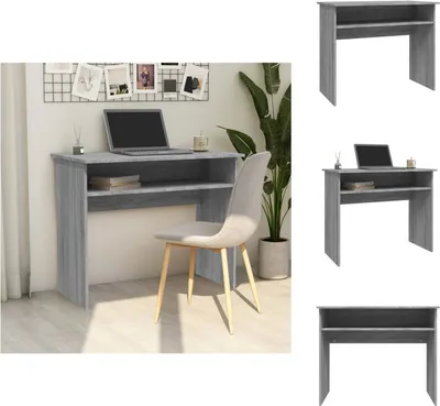 Zdjęcie produktu dla vidaXL Biurko szare Sonoma 90x50x74 cm materiał drewnopochodny - Biurka