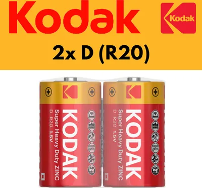 Produktbild von Kodak Batterien, D Mono 2er Pack, Markenqualität, R20, Zink Kohle, 1,5V