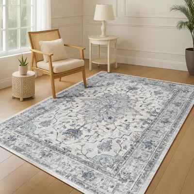 Produktbild von Maschinenwaschbarer Vintage-Bohoteppich, 120 x 180 cm, mit Muster