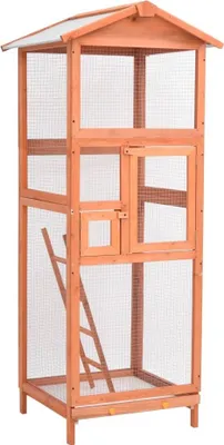 Produktbild von Záhradná klietka pre vtáky 68x62x166 cm jedľový masív