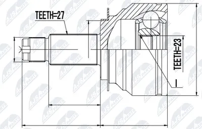 Produktbild von NTY Gelenksatz Antriebswelle Radseitig für SUBARU IMPREZA Schrägheck (GR, GH, G3) NPZ-SB-020