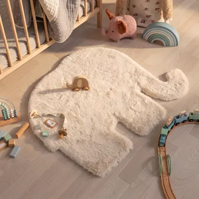 Produktbild von Volero - Kinderteppich - Huggy Elefant Creme - 80x100 cm - Kinderzimmer, Babyzimmer - Modern