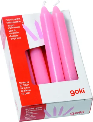 Produktbild von Geburtstagskerzen in rosa 10 Stück von goki