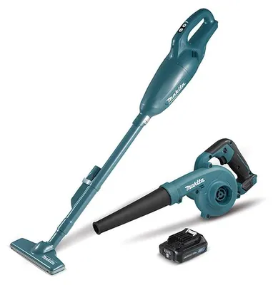 Produktbild von Akku-Kombo-Kit CLX245SAX1, 12Volt (blau/schwarz, Li-Ionen-Akku 2,0Ah, Akku-Staubsauger und Akku-Gebläse)
