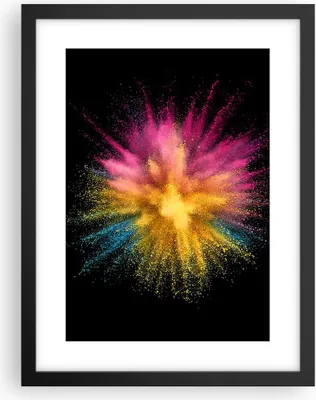 Produktbild von Gerahmtes Poster - Schwarzer Rahmen - Bunt Staub Explosion - 30x40 cm - Wand Bild - Wanddeko - Wandbilder - Kunstposter - Wandposter - Bilderrahmen - Bilder - Kunstdruck - P2BPA30x40-4529
