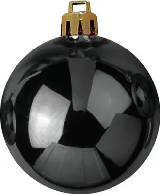 Produktbild von INNA-Glas Weihnachtskugel Teodora, 6 Stück, glänzend schwarz, Ø7cm - christbaumkugel