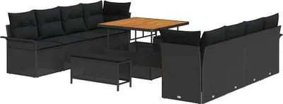 Immagine prodotto di Set divano da giardino vidaXL con cuscini, nero, 100 x 100 x 71 cm