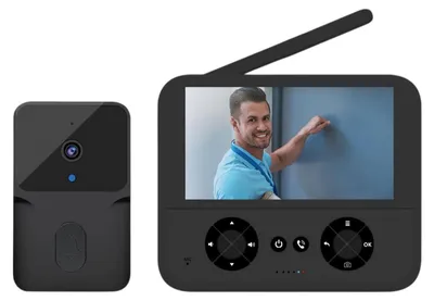 Produktbild von Zimilo Intelligente Video-Türklingel mit Monitor, Nachtsichtfunktion, 180 Tage Standby, Zwei-Wege-Audio, für sichere Haustürüberwachung, Schwarz