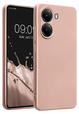 Produktbild von kwmobile Handyhülle für Xiaomi Poco X7 Pro 5G Hülle - weiche Silikon Case metallisch schimmernd - Schutzhülle Cover - Metallic Rosegold