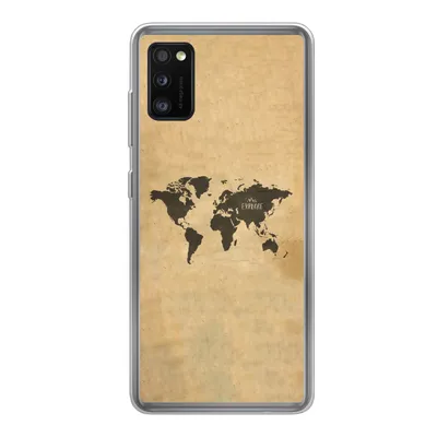 Produktbild von MuchoWow® Handyhülle Schutzhülle Hülle für Samsung Galaxy A41 Weltkarte - Vintage - Erforschen Silikon Softcase Handy Hülle - Mobiltelefon