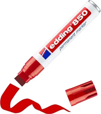 Obrázek produktu pro edding 850 permanentní popisovač barva červená rychleschnoucí plnitelný