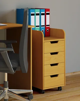 Produktbild von VCM Rollcontainer | Beistellcontainer mit 4 Schubladen | Maße ca. H. 65 x B. 33 x T. 40 cm | 4 leichtgängige Schubladen | Bürocontainer - Konal Mini