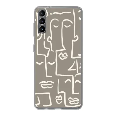 Produktbild von MuchoWow® Handyhülle Schutzhülle Hülle für Samsung Galaxy S21 Plus Gesicht - Kopf - Strichzeichnung Silikon Softcase Handy Hülle - Handy-Tasche