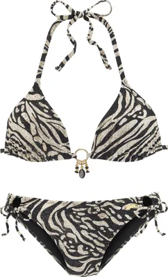 Produktbild von Bruno Banani Triangel-Bikini braun-bedruckt Größe 40 Cup C/D