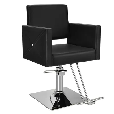 Produktbild von GOPLUS Friseurstuhl, Professioneller Barberstuhl höhenverstellbar, Friseursessel Barbersessel mit 360° Drehung, Fußstütze, 150kg Kapazität, Schwarz