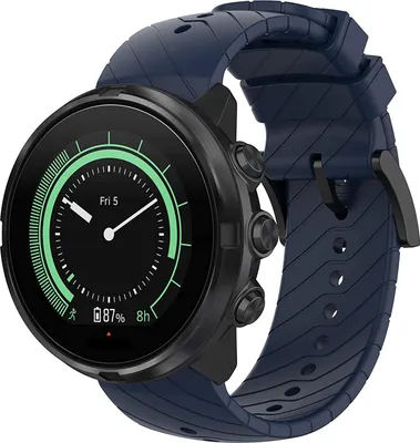 Produktbild von Silikon-Smartwatch-Armband - Passend für Suunto 9 - Baro Silikonarmband - Dunkelblau - Strap-it Uhrenarmband / Armband