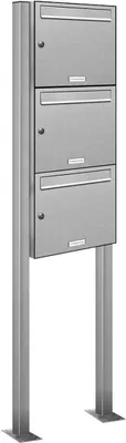 Produktbild von 3er V2A Edelstahl Standbriefkasten Anlage Freistehend
