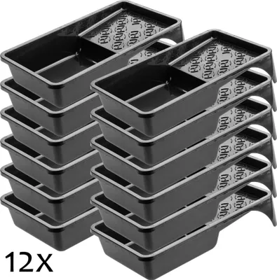 Produktbild von KADAX Farbwanne "Adal", Farbschale aus Kunststoff, Malerbedarf, Schwarz, 16 cm, 12 Stück