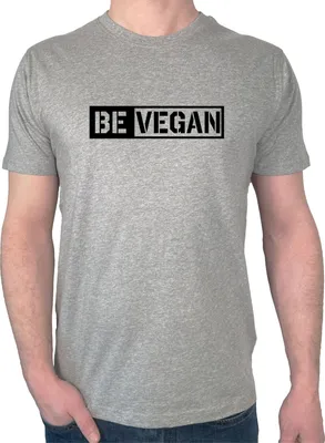 Produktbild von Huuraa Herren T-Shirt Be Vegan Modern S Sport Grey Bio Baumwolle Fairtrade Herrenshirt Geschenkidee
