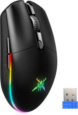 Produktbild von TECKNET Kabellose Gaming-Maus, RGB 2.4G/USB-C Kabelgebundene Gaming-Maus, 8000 DPI Wiederaufladbar, PC Gaming Mouse mit Programmierbaren Tasten, 72g