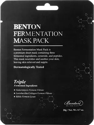 Immagine prodotto di Benton Fermentation Mask Pack - Maschera in tessuto con ingredienti fermentati - 23 g