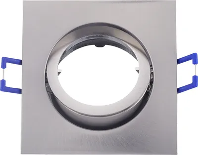 Produktbild von Einbaustrahler GU10 Einbaurahmen Schwenkbar Ø68mm Bohrloch Aluminium inkl. GU10 Fassung für LED Leuchtmittel Eckig Nickel