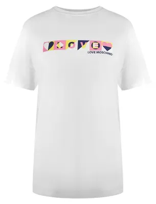 Produktbild von Love Moschino - T-Shirt für Damen, Blockfarben SY4158 (S) (Weiß)