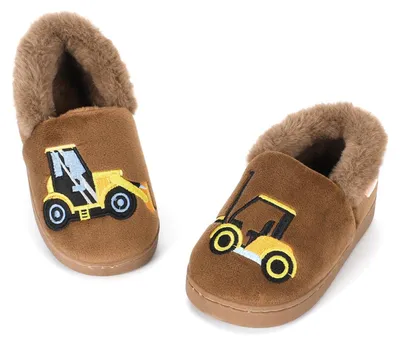 Produktbild von LACOFIA Kinder Jungen Winter Hausschuhe Kleinkinder Warm Plüsch Pantoffel Karika