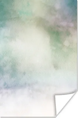 Produktbild von MuchoWow® Poster Aquarell - Grün - Lila - Braun 80x120 cm - Papierdruck