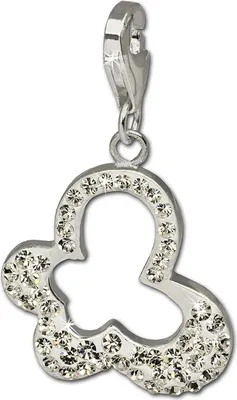 Image de SilberDream blanc Charm papillon zirconium pendentif argent GSC213W