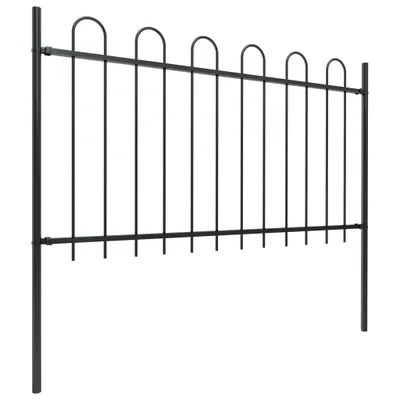 Image de vidaXL Clôture de jardin avec design d'arceau Acier 8,5 x 1 m Noir