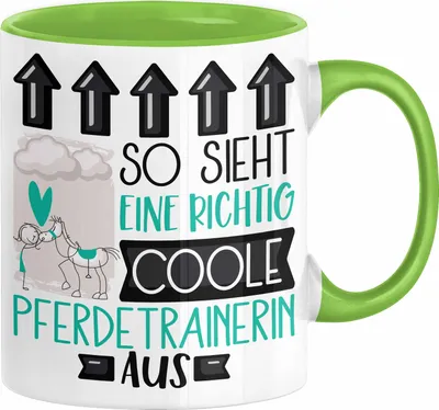 Produktbild von Pferdetrainerin Geschenk Tasse Lustig Geschenkidee für Pferdetrainerin Geburtstag So Sieht Eine Richtig Coole Pferdetrainerin Aus Frauen Spruch (Grün)