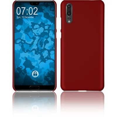 Produktbild von PhoneNatic Case kompatibel mit Huawei P20 - Hülle rot gummiert Hard-case Cover